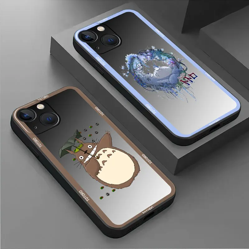

Phone Case For Apple iPhone 14 13 12 mini 11 Pro Max XS XR X 7 8 6 Plus SE 2020 Funda Black Shell Cover 1988 Anime My Totoro