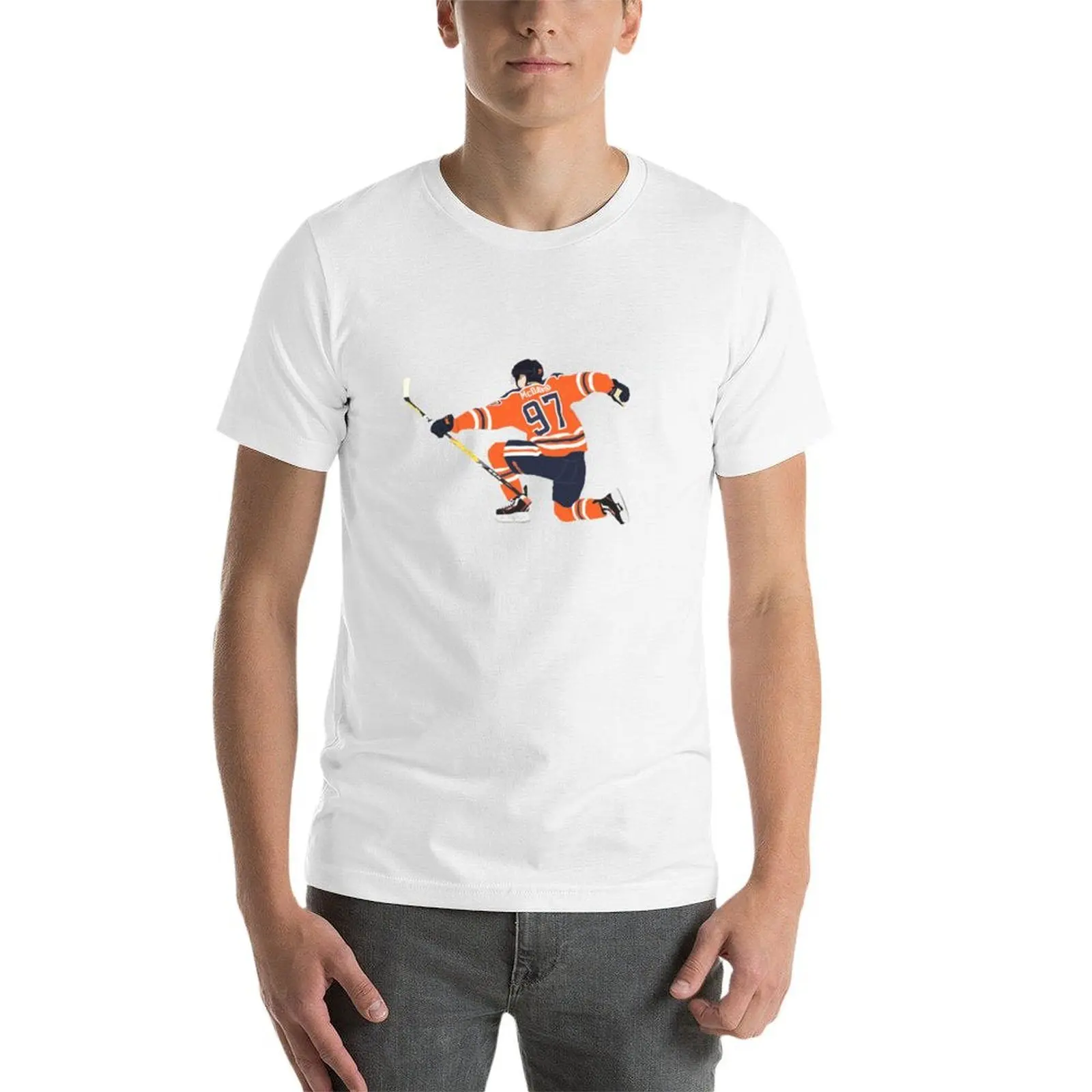 Фото Connor Mcdavid goal celly футболка с цифровым рисунком мужская футболка летняя мужская футболка дизайнерская футболка №4