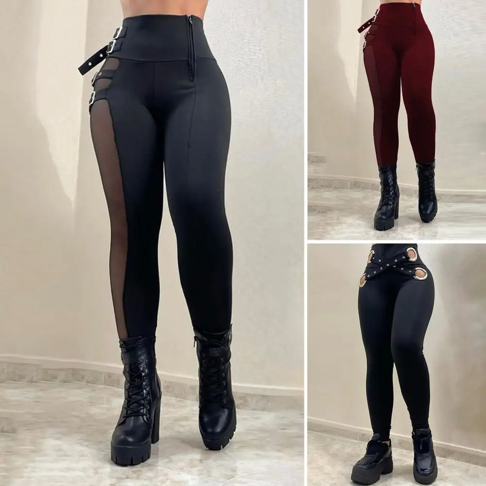 

Cozy Women Long Pants Skinny Streetwear Zipper Slim Fit Lady Casual Pants