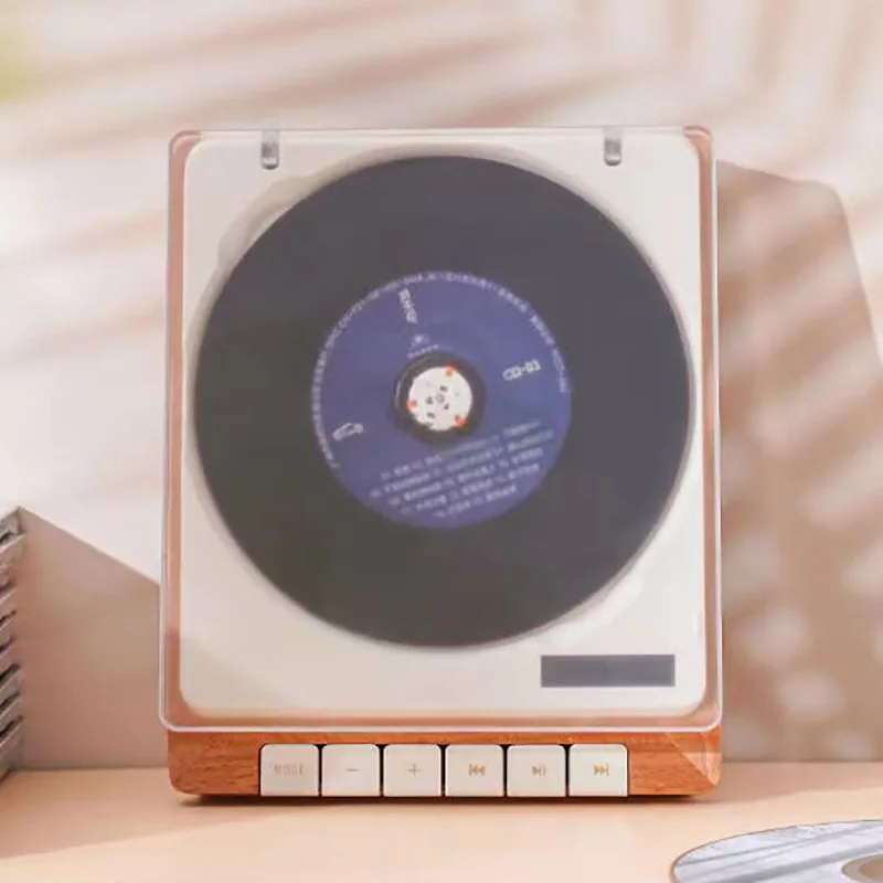 

High-end Wooden Fever CD Player Wireless Bluetooth Digital Optical Output Music Retro Walkman Built-in Battery USB Music Player