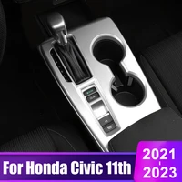 for honda civic 11th gen 2021 2022 2023 mk11 abs carbon fiber car gear shift panel frame protector cover trim accessories