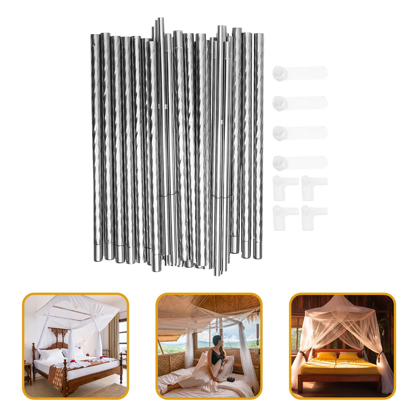 

Canopy Net Frame Stainless Steel Bedding Frame Bed Canopy Frame Bracket for 2m Bed