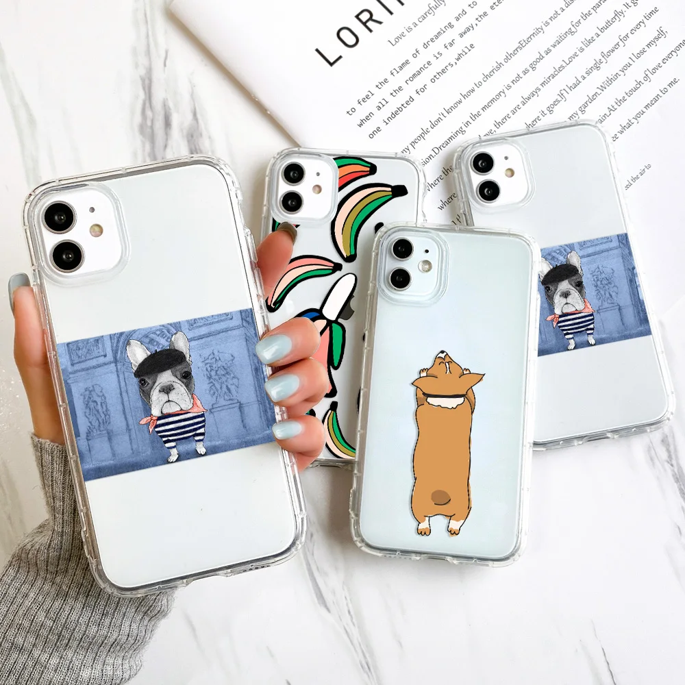 

Case For Iphone 13 Pro Max Cases For Iphone 11 12 Pro 12 Mini X XR XS 6s 7 8 Plus SE 2020 Cute Phone Clear Covers TPU Dog Fundas