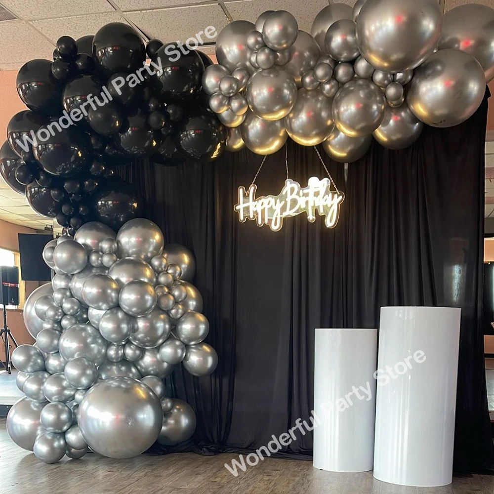 

130 шт., черные воздушные шары