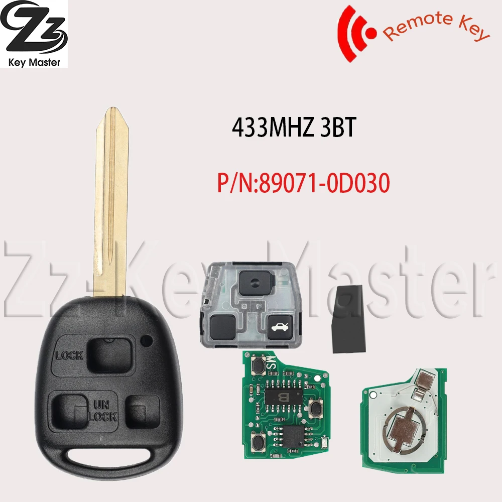 

Z z P/N:89071-0D030 0D010/05010 433 МГц 4C/4D67/4D70Chip автомобильный ключ дистанционного управления для Toyota Corolla Yaris Avensis Avanza 2003-2012