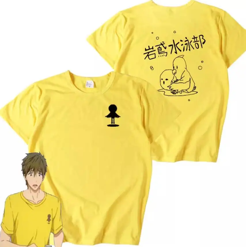 

Бесплатно! -Iwatobi, плавательный клуб Haruka Nanase, косплей-топ, футболка, Макото Тачибана костюм, футболка, рубашка, наряд