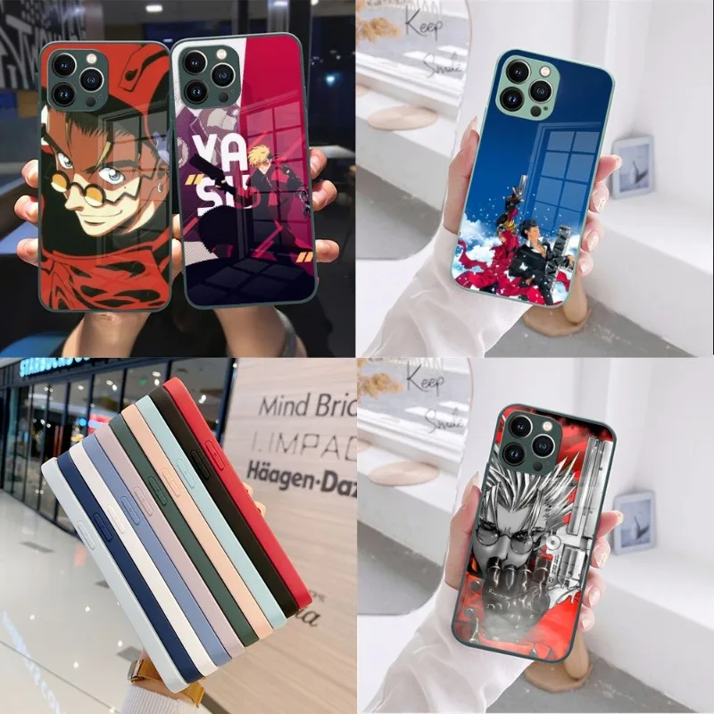 TriGun Stampede Wolfwood чехол для телефона темно-зеленое стекло для IPhone 13 14 12 11 Pro XS Max Plus Mini X XR 8 7 6s SE2020 чехол