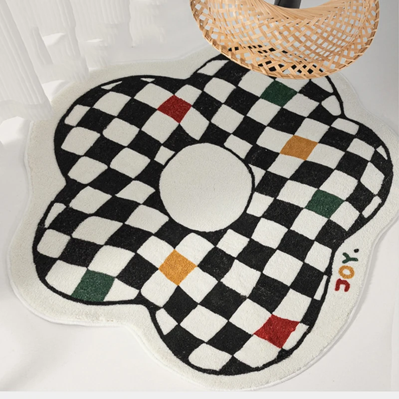 

INS Nordic Checkerboard Carpet Living Room Coffee Table Cloakroom, Carpet In The Bedroom , Playmat Baby Play Crawling Mats