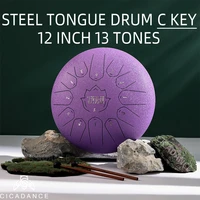 12 inch 13 tones tongue drums yoga meditation drum c key steel with mallets bag accessories percussion musical instruments gifts