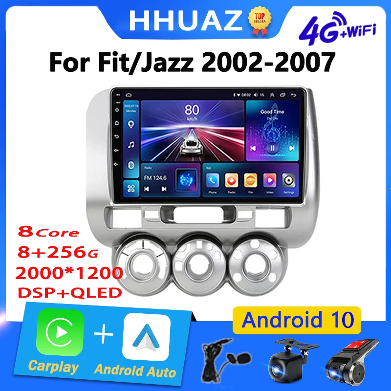 Автомагнитола 2DIN для Honda Fit Jazz City 2002-2007 4G Android 11 стерео радио мультимедийный