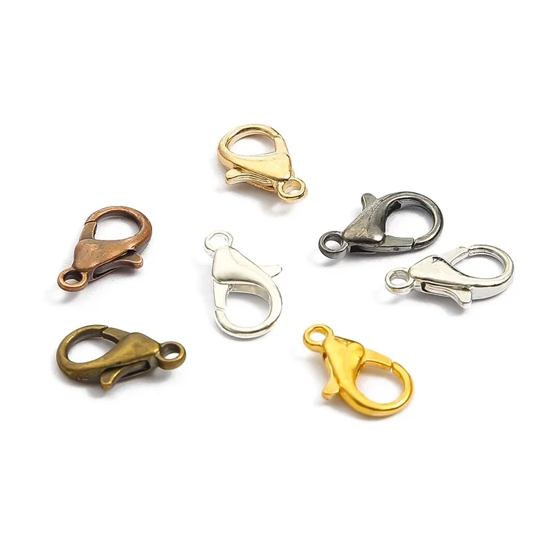 

100pcs/lot Metal Lobster Clasps for Bracelets Necklaces Hooks Chain Closure Accessories for DIY Jewelry Making Findings