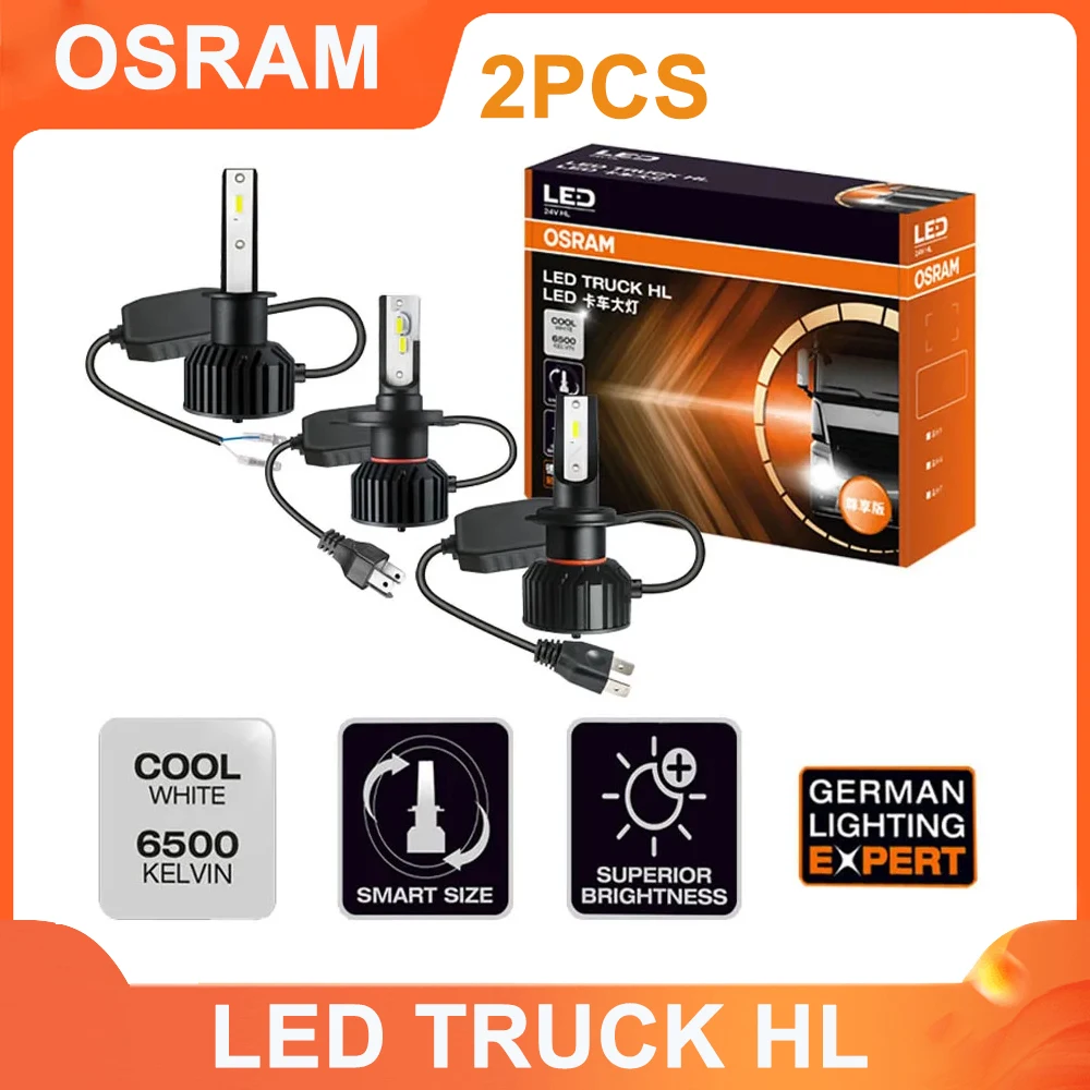 

OSRAM New LED TRUCK HL H7 H4 H1 24V 45W Truck Headlight 6500K Super Bright Hi/Lo Beam Headlight Cool White Car Bulb (2 PCS)