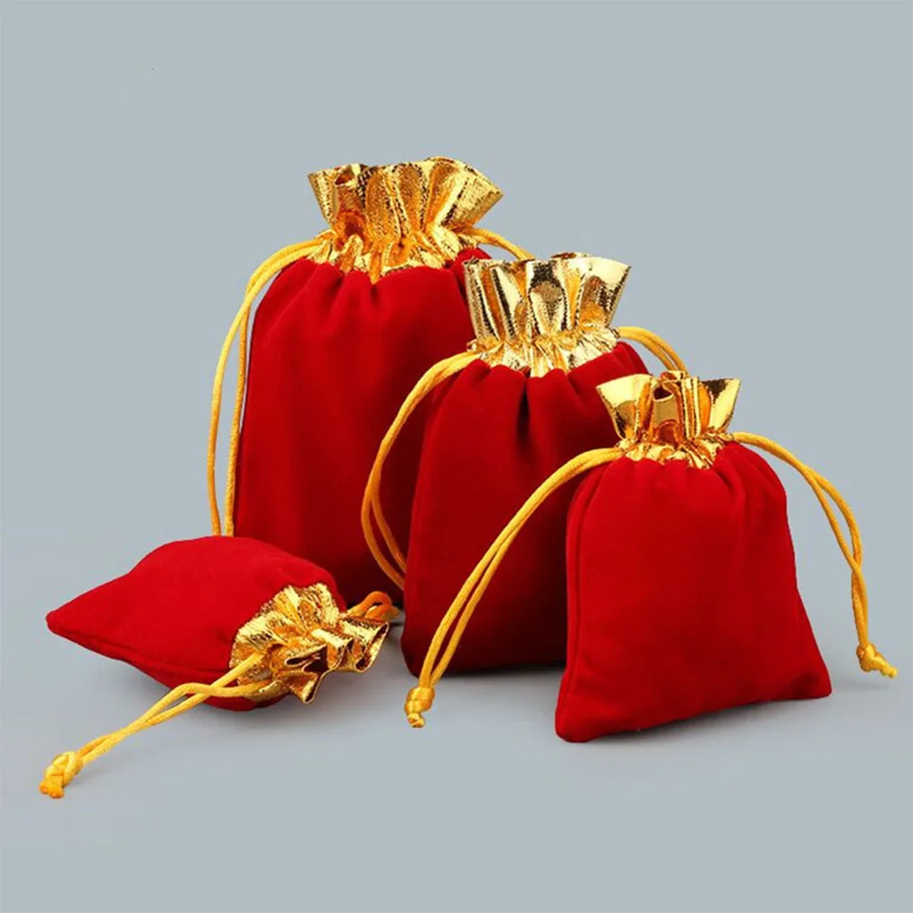 

50Pcs Gift Bags Gilt-edged Bracelet Chinese Style Bag Luxury Drawstring Cloth Pouches Candy Sack Wedding Party Blue