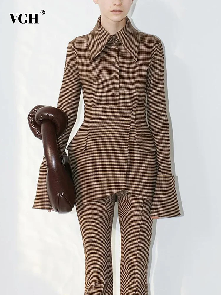 

Женский Асимметричный Блейзер VGH, повседневный приталенный Блейзер с отложным воротником и длинным рукавом, осенняя одежда