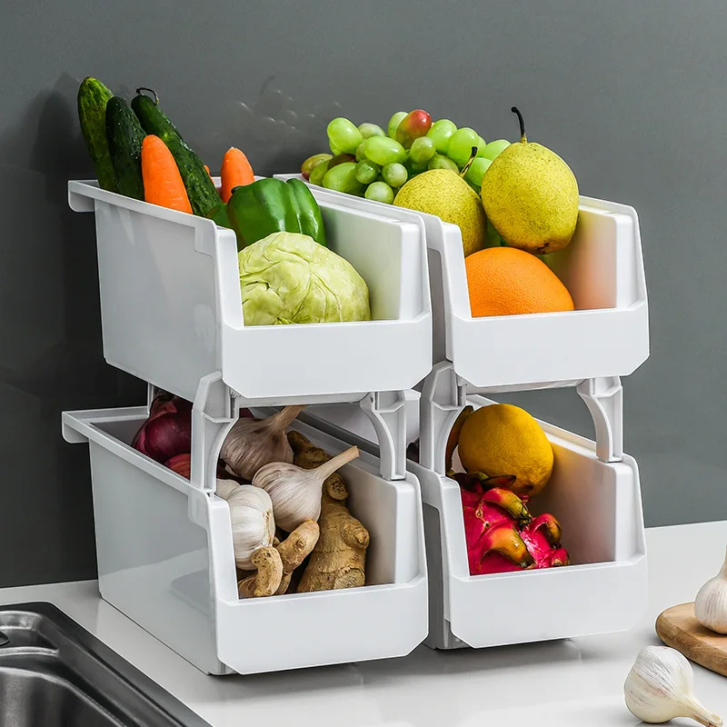 

Kitchen racks can be stacked fruit and vegetable storage baskets vegetable baskets drawer storage plastic sundries baskets