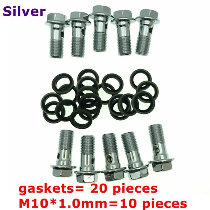 Обшивка M10 X 1,25 мм m10 x 1 мм мотоциклетный Универсальный сливной масляный винт для тормозного суппорта banjo bolt или тормозного шланга