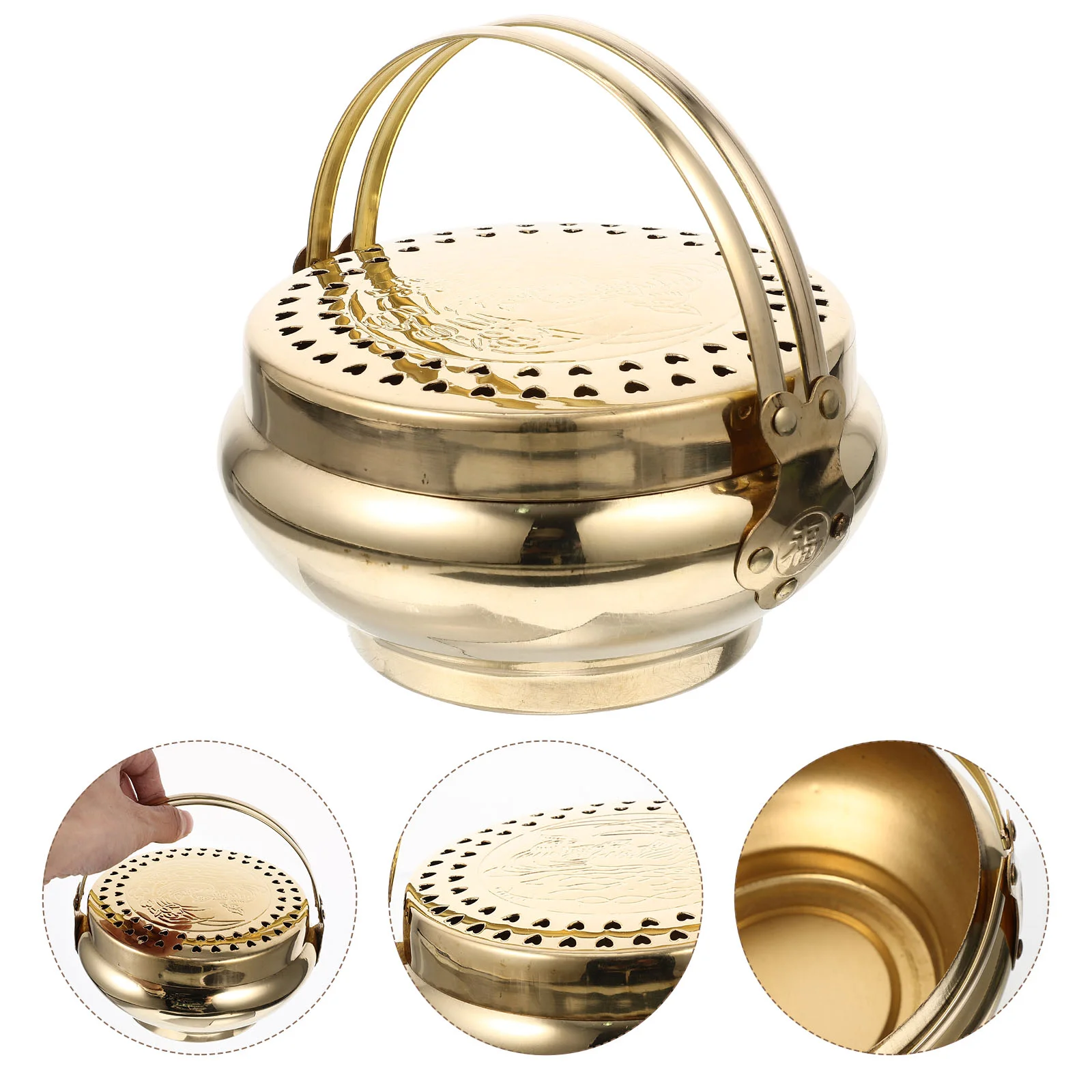 

Heat-resistant Lasting Charcoal Stove Practical Charcoal Stove Handheld Charcoal Burner Home Burner for Chinese Wedding Prop