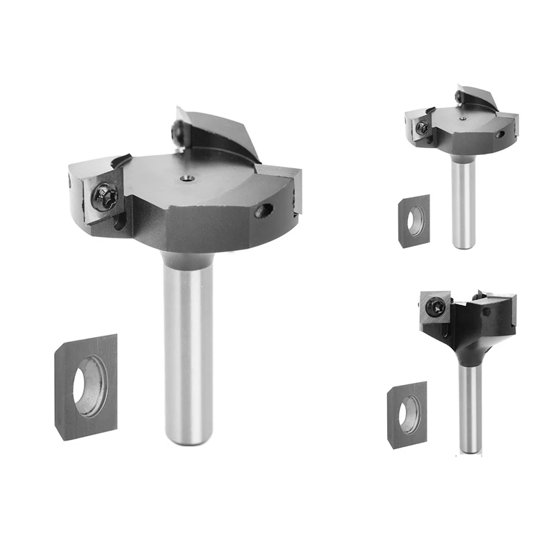 

1Pc 3 Flutes Planing Bits Face End Milling Cutter Insert-Style Spoilboard CNC Surfacing Router Bits For Wood