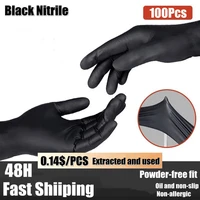 100 pcsbox nitrile black disposable gloves for kitchen tatto household cleaning washing dish gloves pvc latex free oil proof