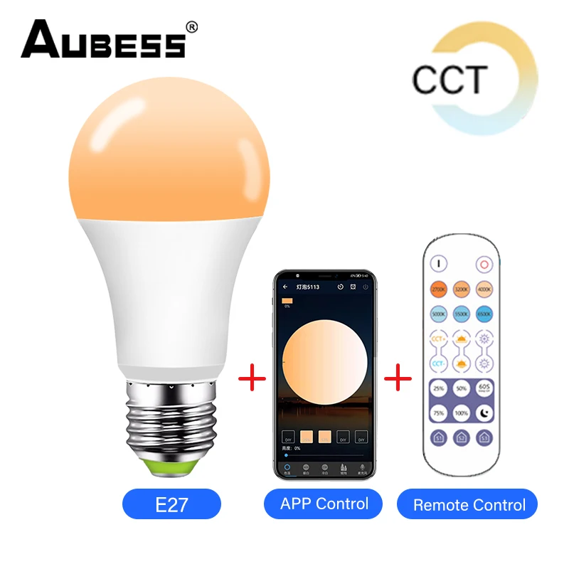 10W Adjustable Color Temperature LED Group Control Timing Smart Bulb Life APP Bluetooth-compatible |