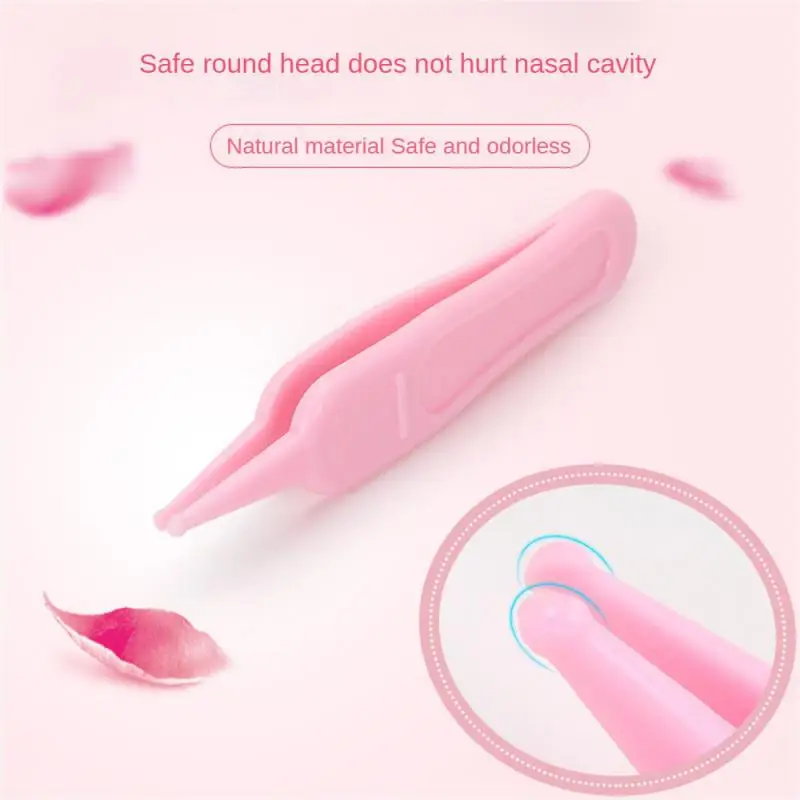 

Baby Booger Clip With Dust Cover Round Head Smooth Baby Daily Care Clip Anti-skid Design Safe Cleaning Tweezers