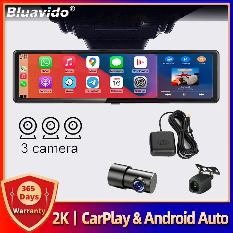 

Видеорегистратор UHD, 11,26 дюйма, 3 канала, GPS, Apple Carplay и Android