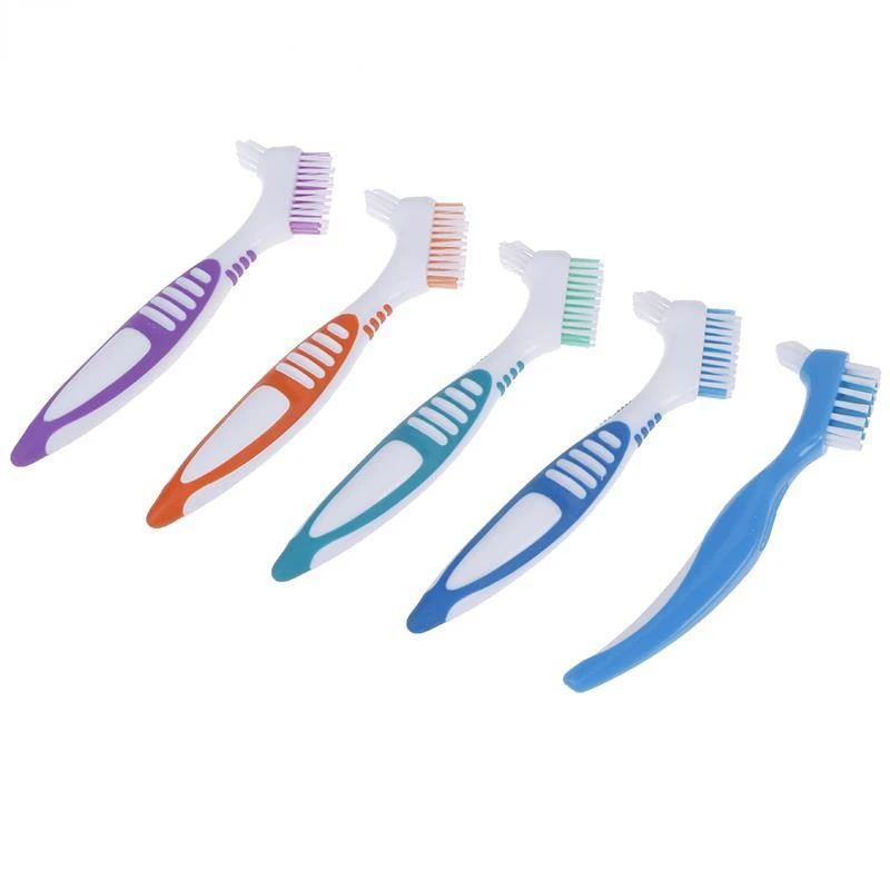 

Two-tone Denture Brush Teeth Whitening ,Denture Cleaning Brush Multi-Layered Bristles False Teeth Brush Oral Care Tool
