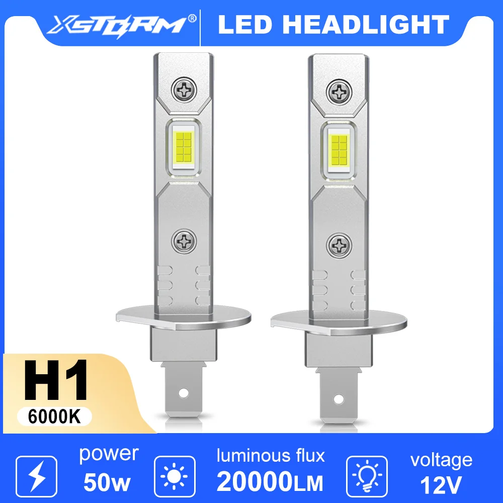 

XSTORM H1 H3 Светодиодная лампа для фар Mini 50W 20000LM CSP для автомобильных фар безвентиляторного света Автодиодные противотуманные фары 12V 6000K Автомобильные
