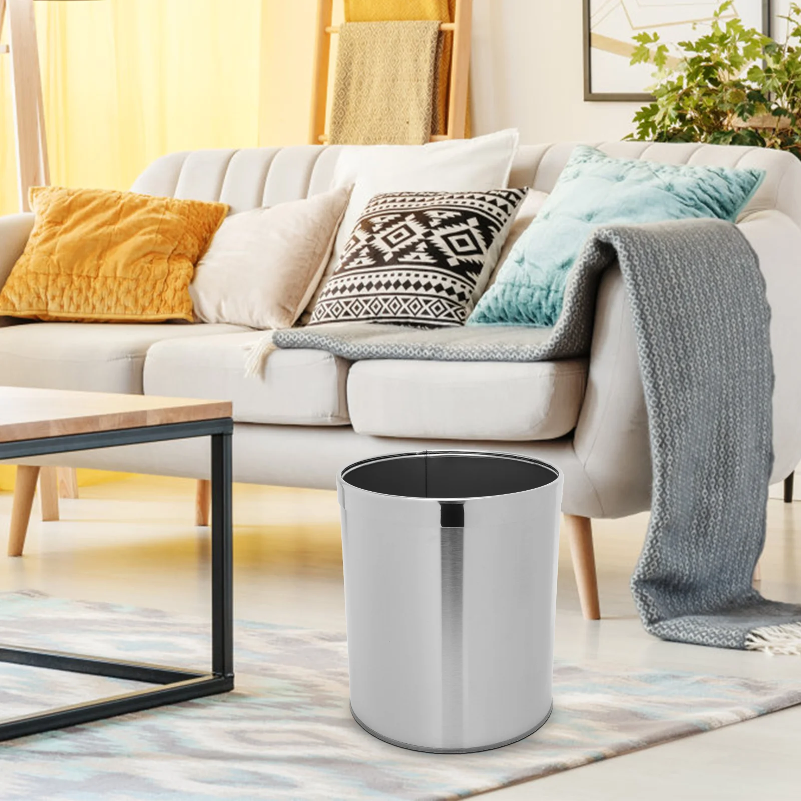 

Stainless Steel Garbage Container Bin Rubbish Bin Garbage Container Bedroom Garbage Can