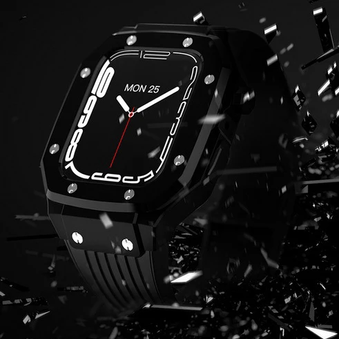 Metal Watch Case for Apple Watch 8 7 45mm Cover Protector for IWatch8 44mm Stainless Steel Modification Kit for Apple WatchStrap