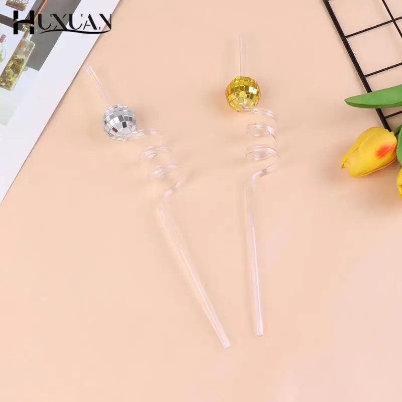 

Mirror Disco Ball Straws Silver 70s Decorative Straws Mini Disco Straw Decor Disco Party Decorations for Wedding Birt