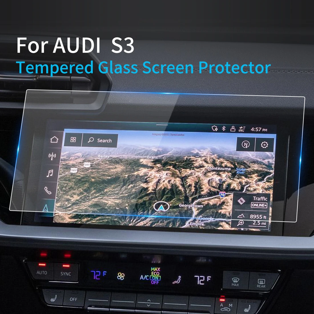 

For Audi S3 2023 Screen Protector Carplay Tempered Glass Protective Film Navigator Protection Auto Car Stickers GPS Accessories