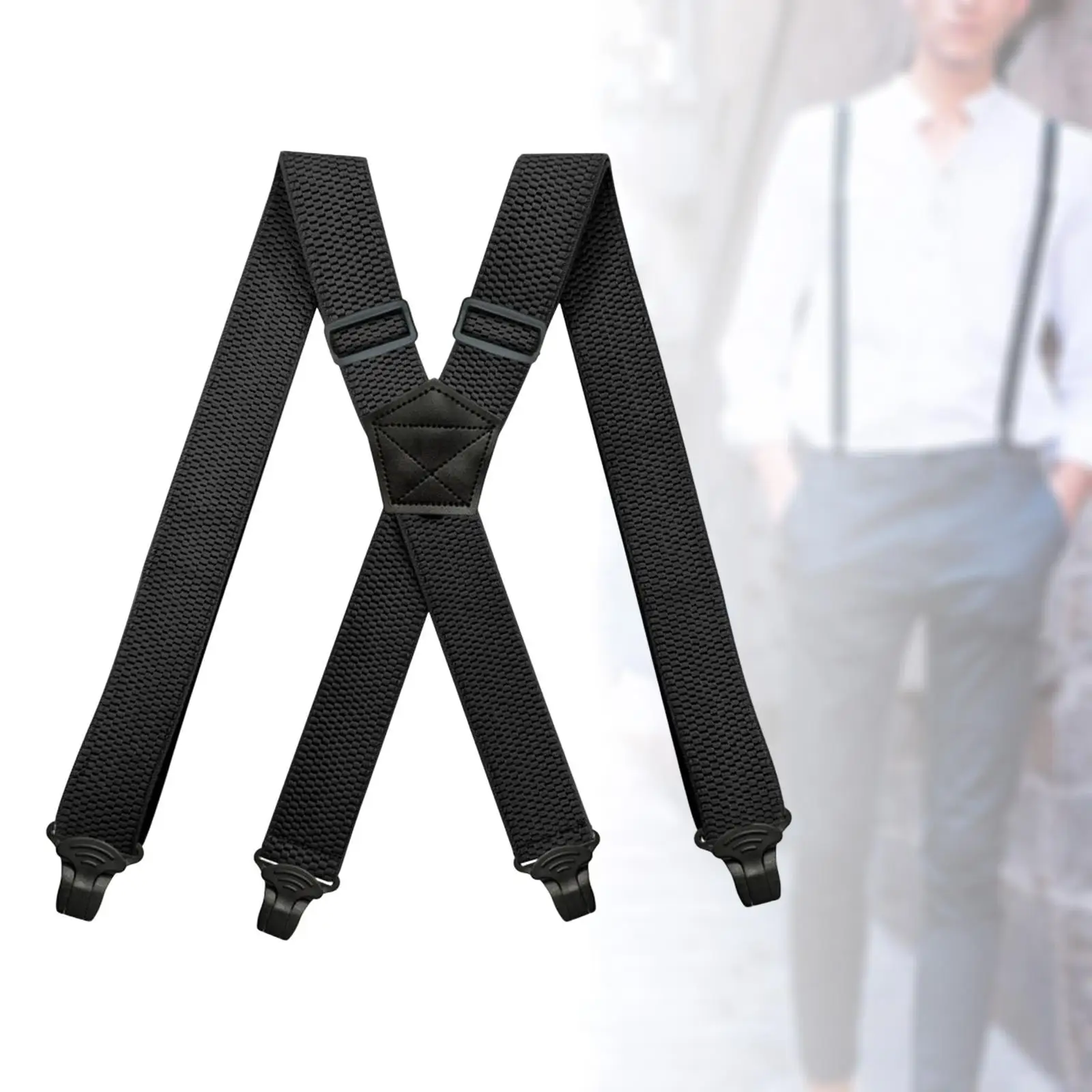 

Mens Womens Suspender Elastic Straps Adults x Shaped 4 Clips Suspenders Trucker Style Suspenders Clothes Accessories Supplies