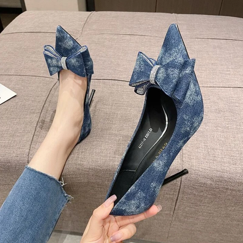 

Women Shoes Sexy High Heels Crystal Suede Sandals Autumn New Fad Pointed Toe Stilettos Women Shoes Pumps Dress Party Shoes