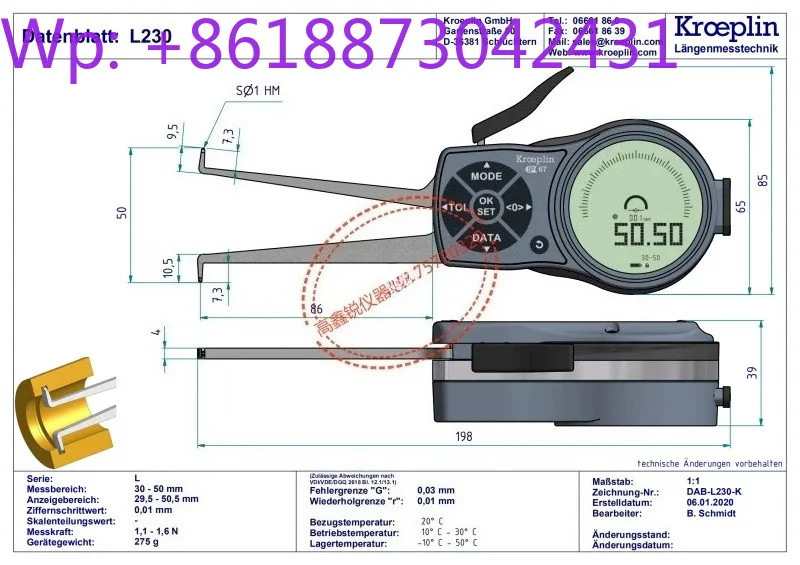 Фото Новая цифровая измерительная карта KROEPLIN Ancient Opilin L240; L313; L330; L250; H260 с дисплеем и указателем, 1 шт. №1