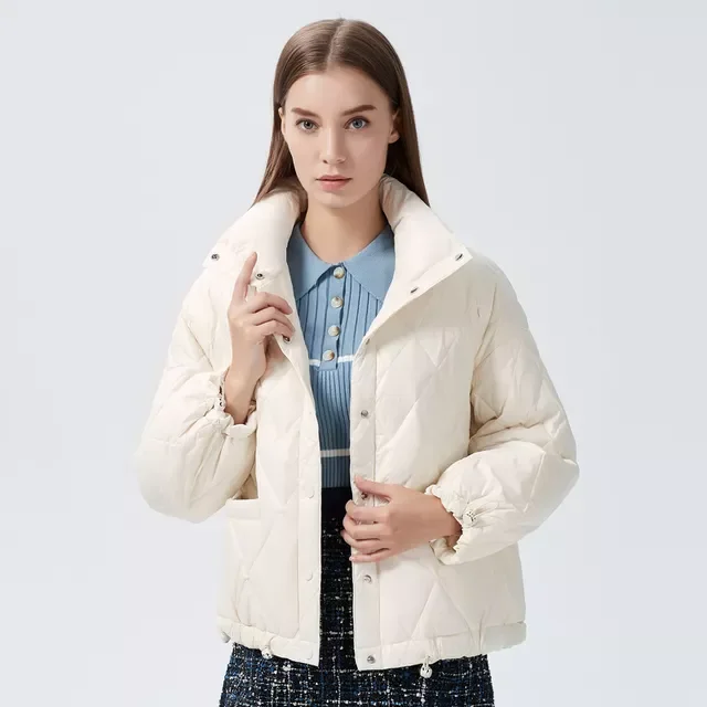 

2022New 90% White Duck Down Jacket Autumn Winter Ultra Light Coat Windproof Female Warm Short Loose Parkas Outerwear