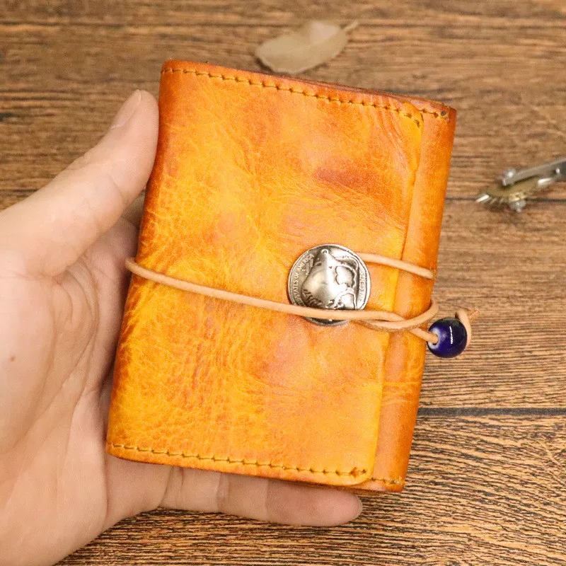 

Simple fashion designer top cowhide men's coin purse retro luxury outdoor handmade ladies genuine leather small coin pocket