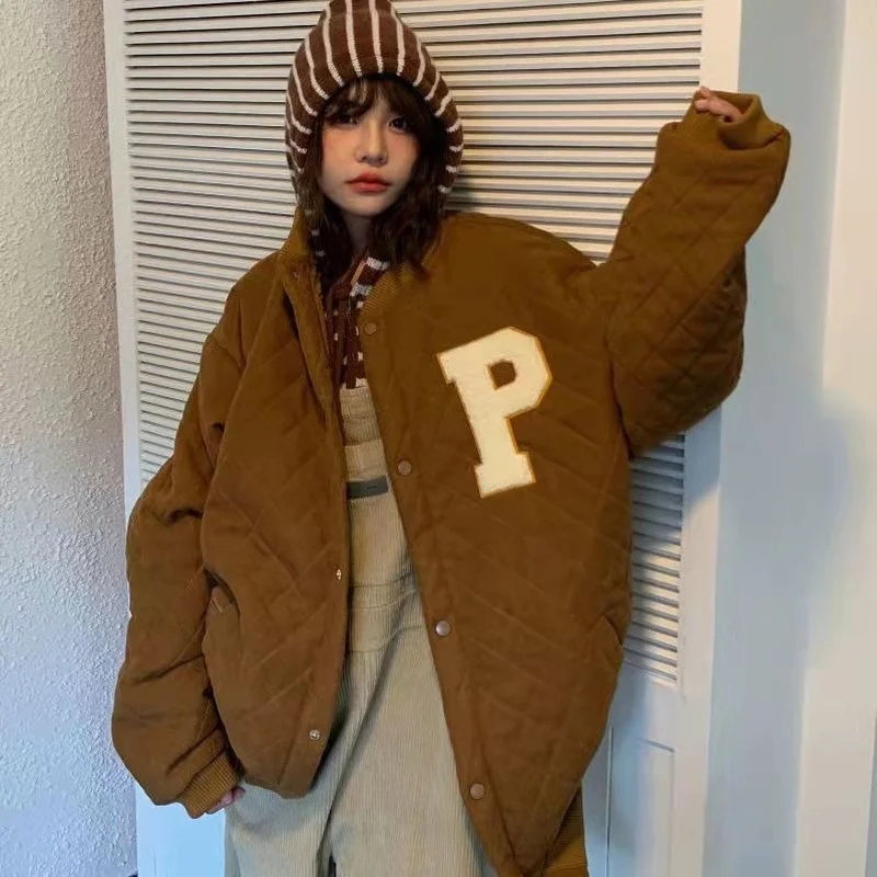 Plus Velvet Thick Thick Warm Jacket Autumn and Winter New Casual All-match Loose Simple Korean Fashion Trend Top