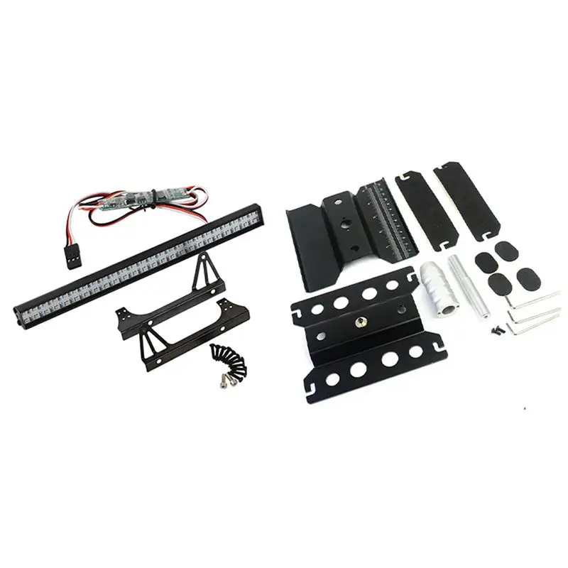 

1 Set Metal Rc Car Workstation Work Stand & 1Pcs 147Mm Bright 50 Led Multicolor Lights Bar For 1/10 Rc Crawler