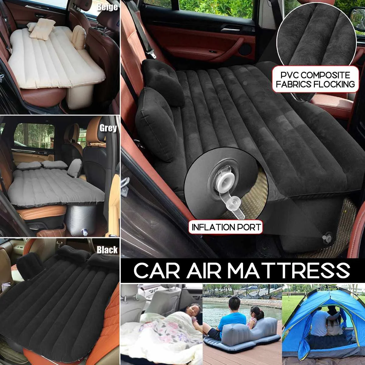 

Universal Car Travel Bed Air Inflatable Mattress Sofa Auto Back Seat Sofa Pillow Outdoor Camping Mat Cushion for SUV Truck Car