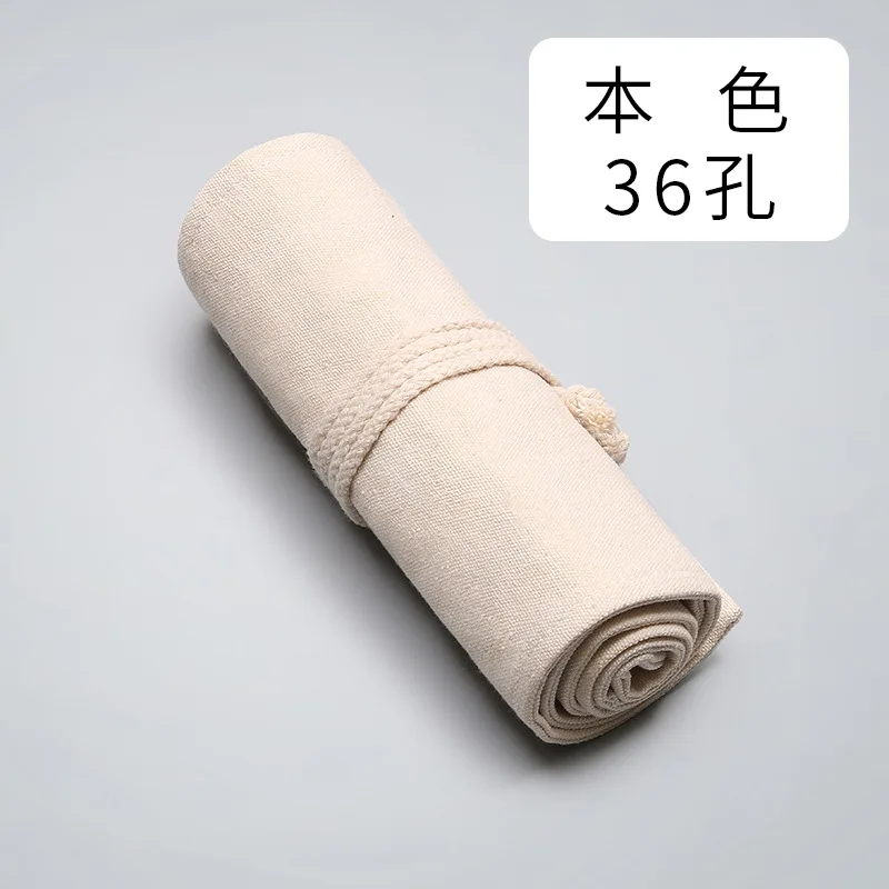 

12/24/36/48/72 отверстия, простой белый холст, свернутая ручка, чехол для штор, сумка-карандаш, держатель для макияжа, сумка для хранения, школьные принадлежности