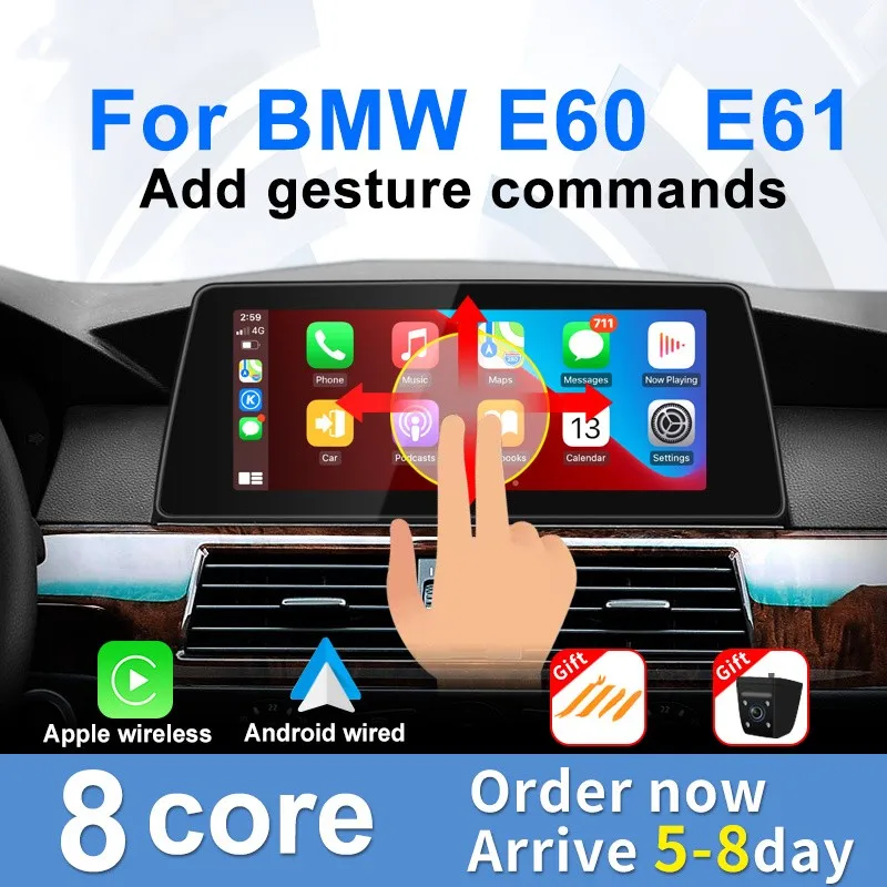 

Android Auto 10.25" Radio Car Multimedia Player Display Screen Carplay For BMW 5 Series/GT E60 E61 E62 E63 WIFI GPS Navi BT