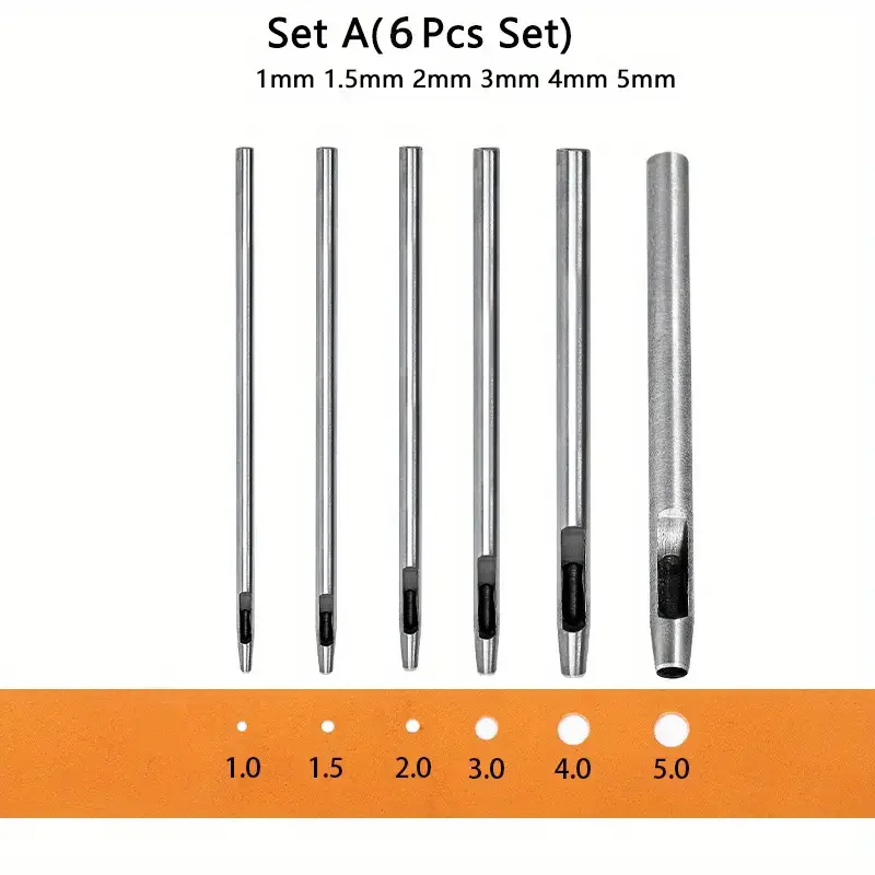 Стальные перфорационные инструменты для кожаной наковальни набор из 6 предметов