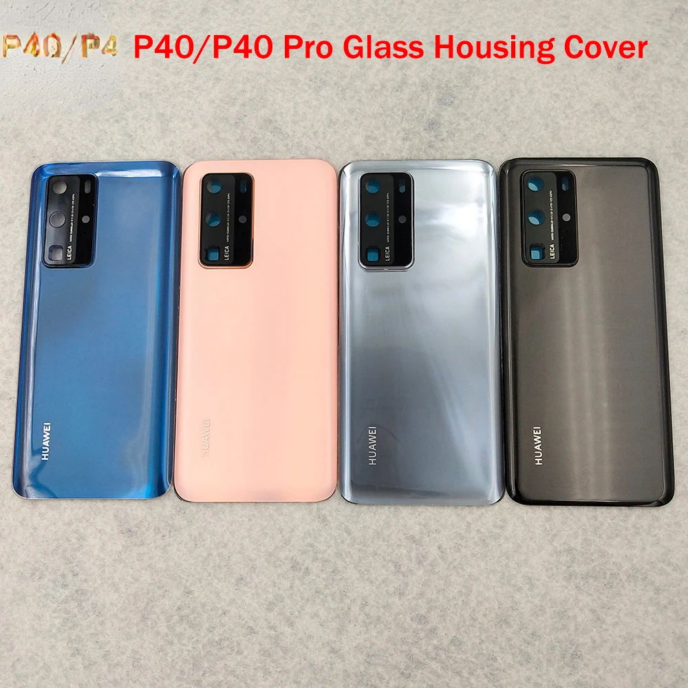 

P40 Pro Battery Cover Back Glass Panel Rear Housing Case For P40pro P 40 Back Battery Cover Door With Camera Lens Frame