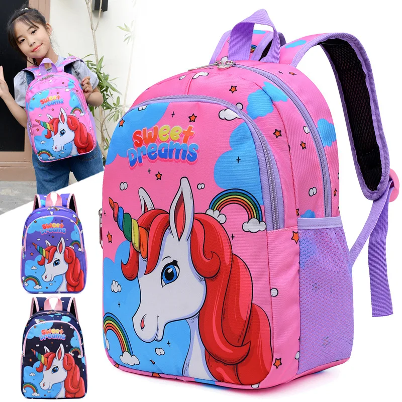 Boy Girl Cartoon Unicorn Schoolbags Lager Capacity School Backpack Kindergarten Primary School Backpacks Kawaii Kids Bag