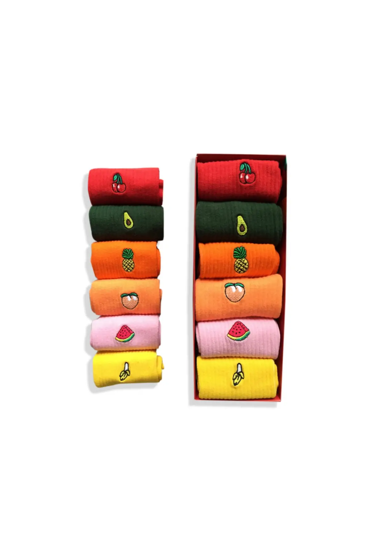Colorful Socks Box | Fruits Designed | Women's & Men's Socks | Trendy & Cool