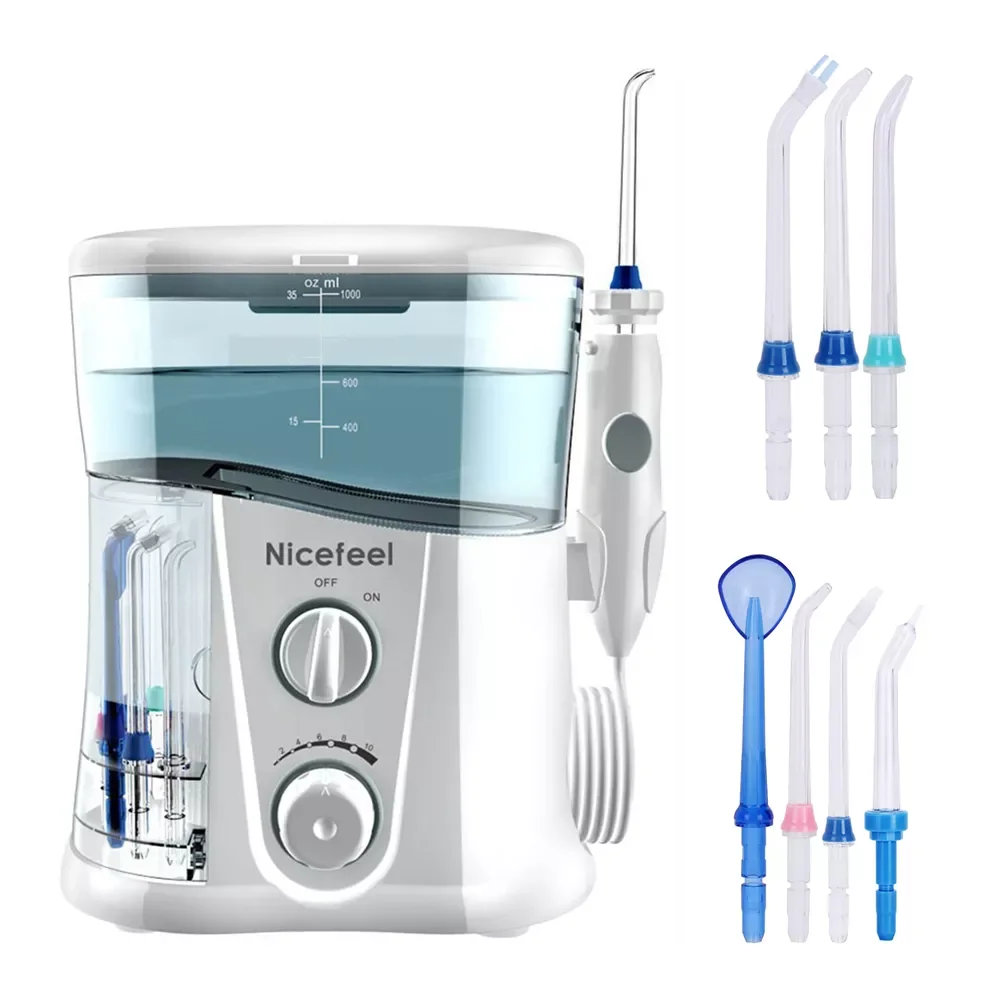 Nicefeel 1000ML Water Dental Flosser Electric Oral Irrigator Care Dental Flosser Water Toothbrush Dental SPA with 7pcs Tips enlarge