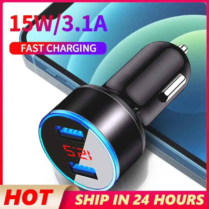 

2 в 1, автомобильное зарядное устройство с двумя USB-портами, 17,5 Вт, а