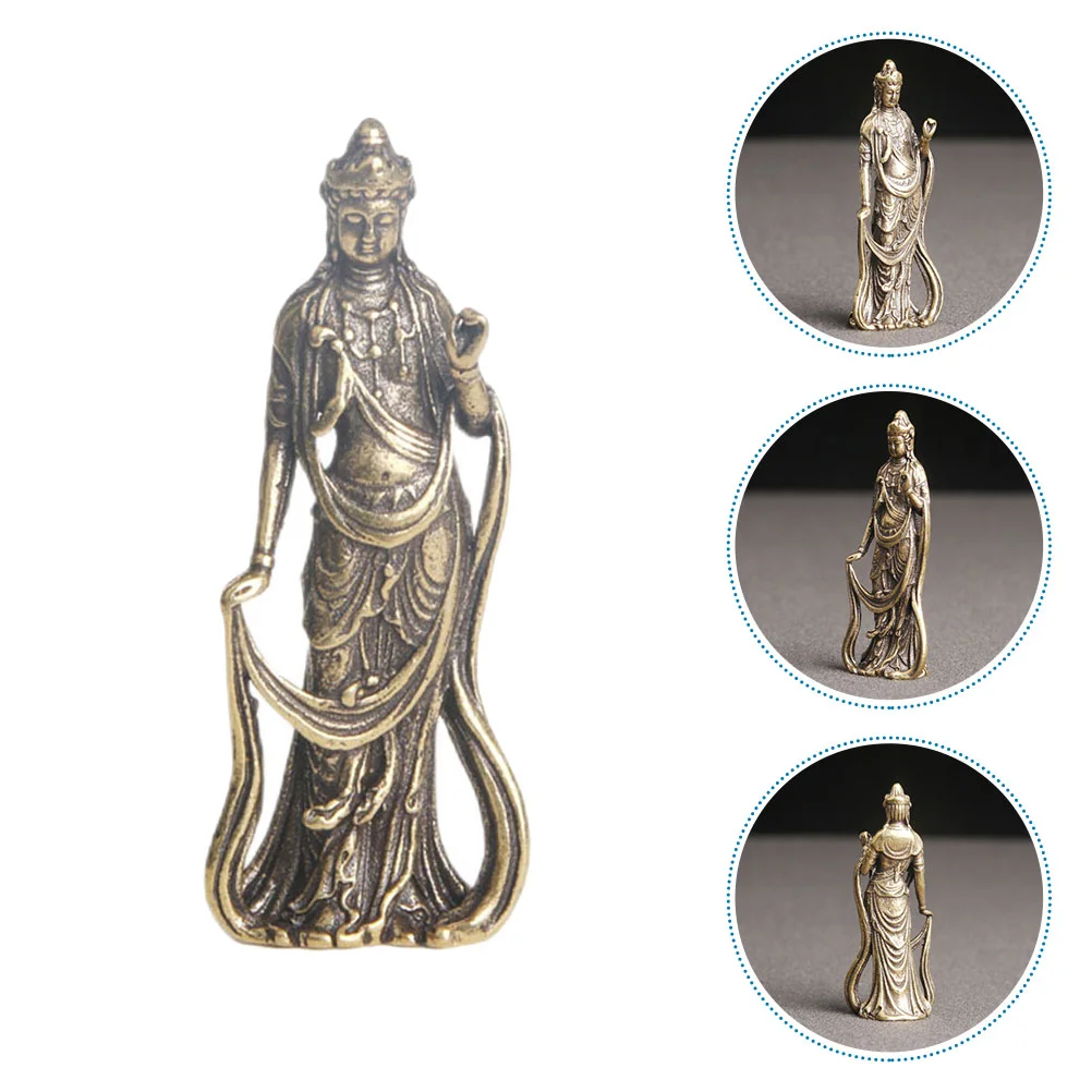

Statue Figurine Buddhabrass Decor Bodhisattva Home Goddessfeng Shui Guan Sculpture Kwan Kuan Ornament Desktopmeditation
