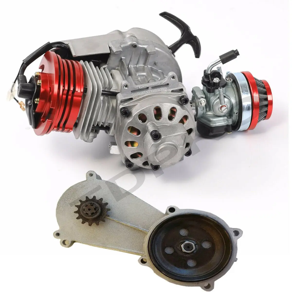 

TDPRO Big Bore 49cc 50cc Engine Motor + 2 Stroke Gear Box Go Kart ATV Bicycle Scooter